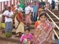 Volunteer providing assistance to elderly at Subbayamma ghat , Rajahmundry on 20th Jul 2015, 7th day of Godavari Pushkaralu