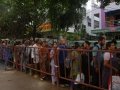 Devotees queued outside Rajahmundry Ashram on 20th Jul 2015, 7th day of Godavari Pushkaralu