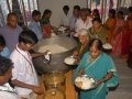 Serving food at Rajahmundry Ashram to volunteers and members on 21 Jul 2015, 8th day of Godavari Pushkaralu