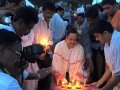 Dr Umar Alisha offering Harathi to Holy Godavari at Rajahmundry Gowthami ghat